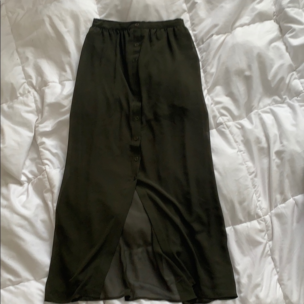 Army green maxi skirt!